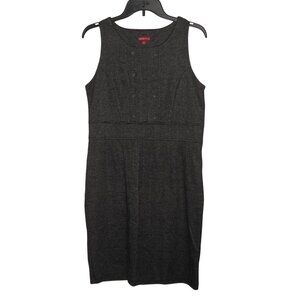 Merona M Gray Plaid Sleeveless Sheath Zipper Dress M Casual Church Office Y2K